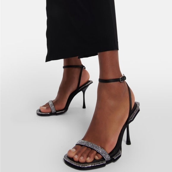 Jonathan Simkhai Crystal Satin Heels - Picture 4 of 9